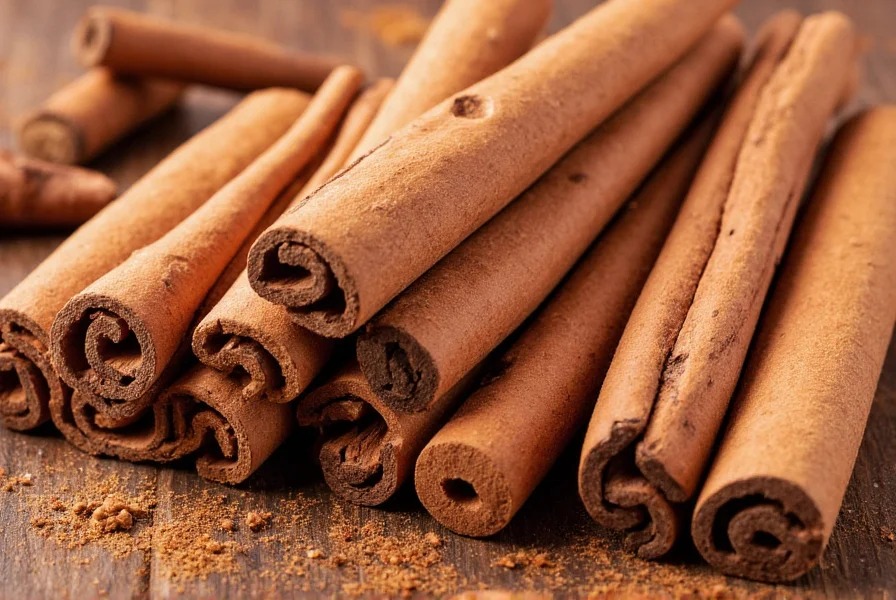 Chef measuring cinnamon into various recipes including baked goods, savory stews, and beverages