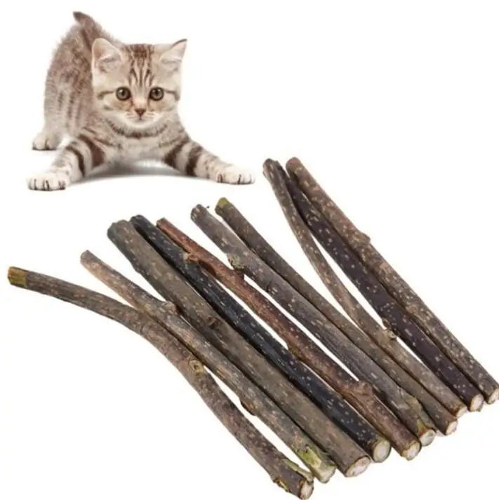 

10pcs/pack Cats Natural Wooden Toys Cats Chew Stick Cat Catnip Toy In Wholesale