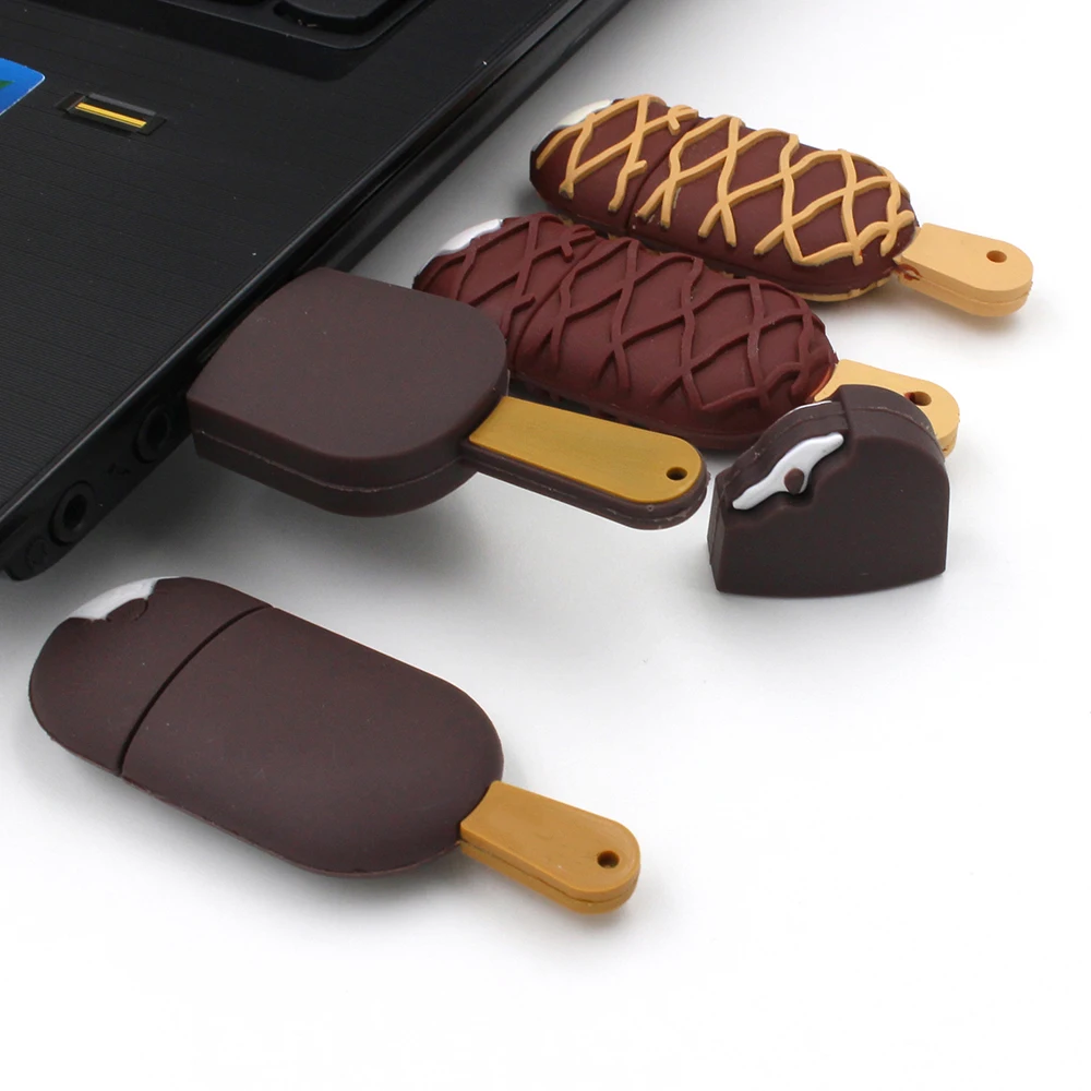 

PVC Ice Cream USB Stick 2.0 USB Flash Drive Cartoon Pen Drive With Logo Custom Made USB Flash Drive