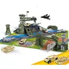 Self Assemble Blocks Military Base Toy With 4 Cars