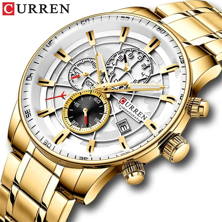 

Watch Men Top Luxury Brand CURREN 8362 Gold Sport Waterproof Quartz Watches Mens Chronograph Date Male Clock relogios masculino