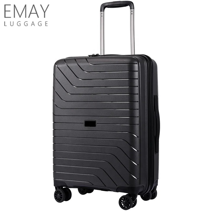 

Wholesale price cheap trolley travelling suitcases set pp luggage with spinner wheels, Black,