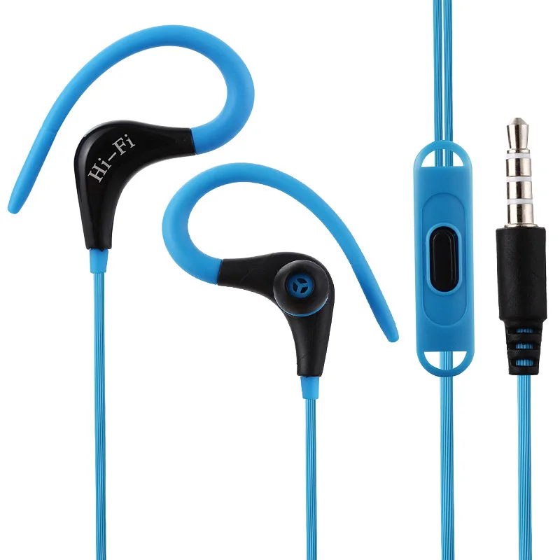 

In Stock Waterproof Sweatproof HiFi 3.5mm Running Sport Music Gaming In-ear Wired Earphone Headset With Mic