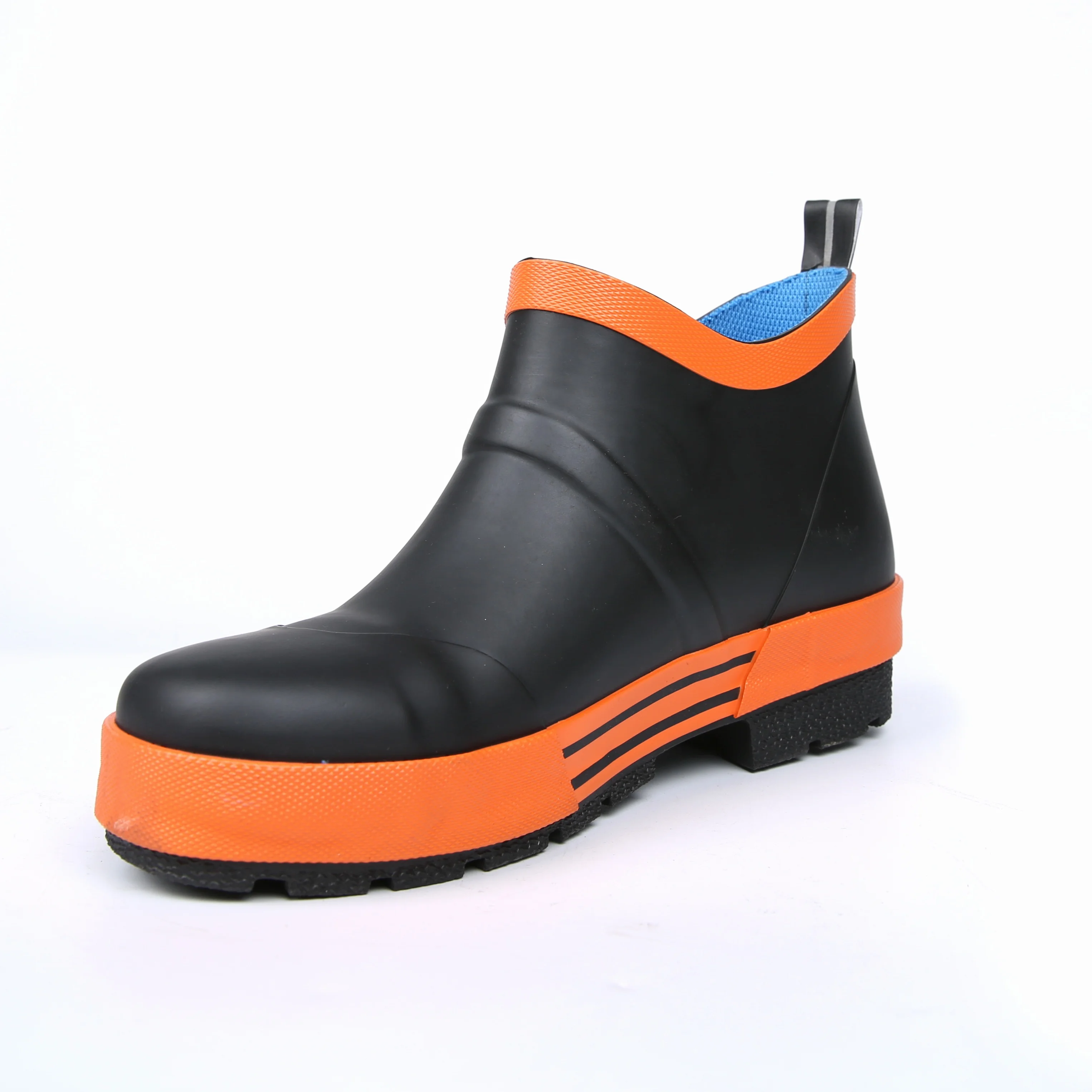 

hot sale soft and comfortable fashionable anti puncture men cheap ankle rainboots men rubber shoes, Customized