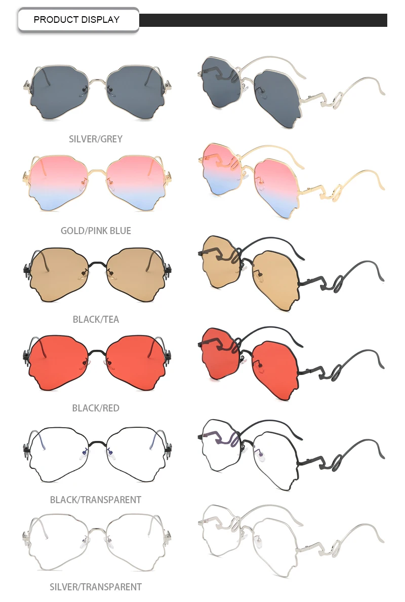 Unique 2019 Electroplating Irregular Square Women  UV400 Sunglasses