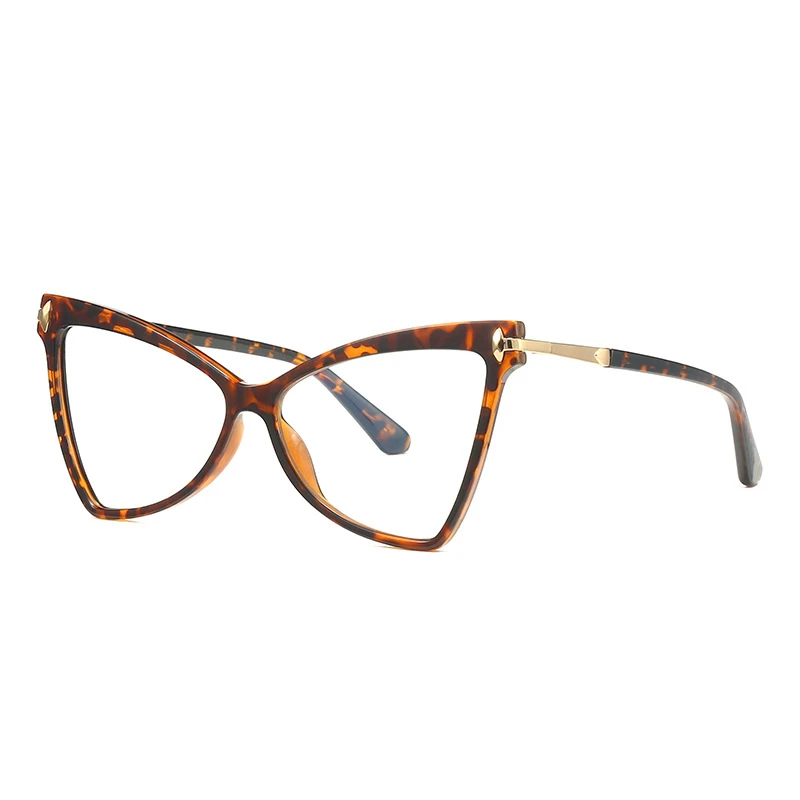 

Hot Sale Women Red Metal Cat Eye Anti Blue Light Spectacle Frames, 6 colors