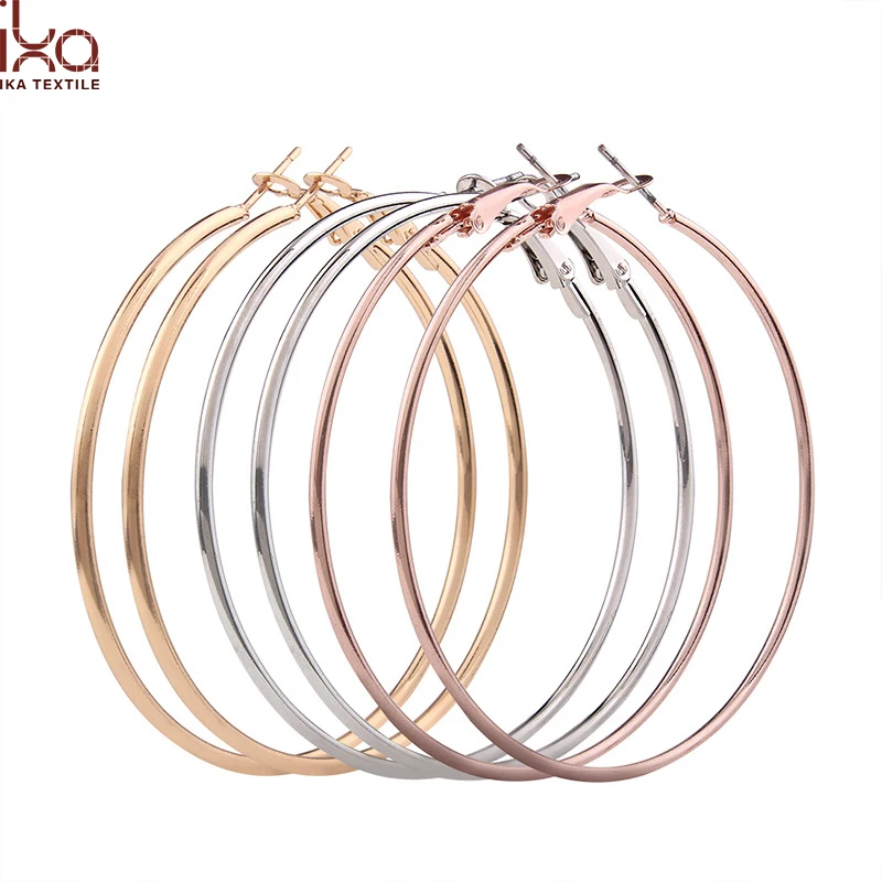 

Stainless Steel Big Hoop 14K Gold Plated Rose Gold Plated Silver Earrings for Women Girls Sensitive Ears, Customized color