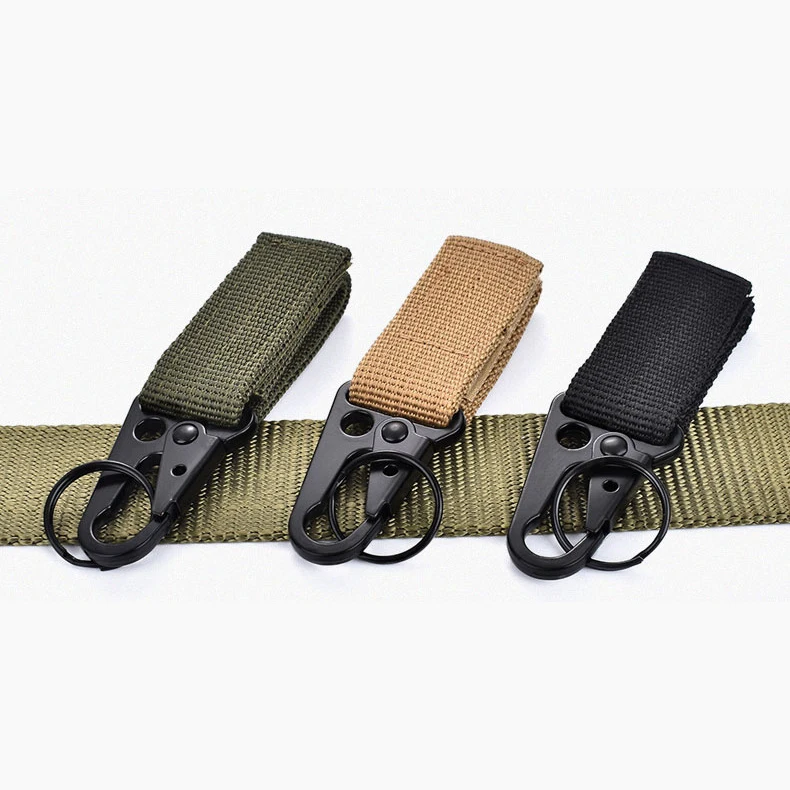 

Outdoor Nylon Carabiner Lock Waist Belt Fast Hang Buckle Military Keychain Hook