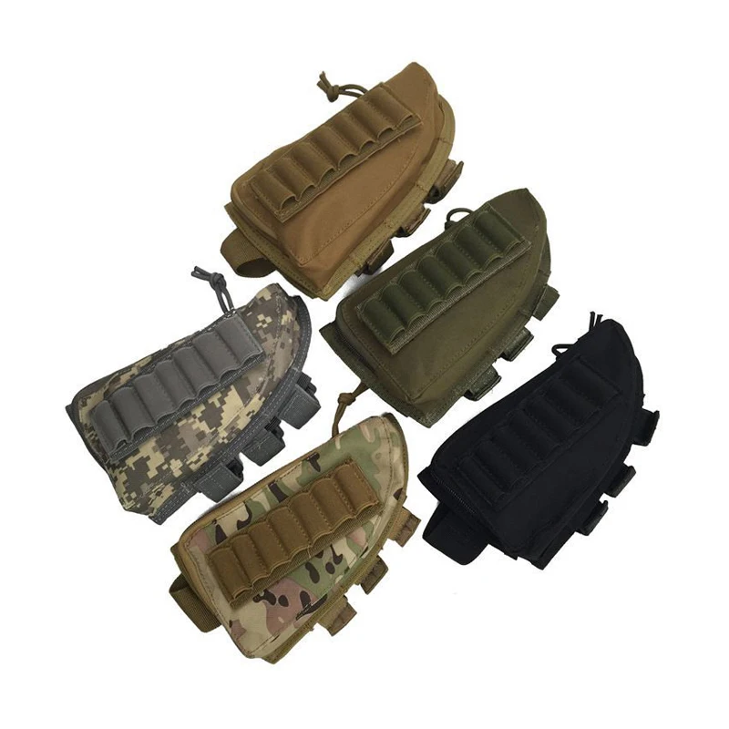 

Tactical Buttstock Cheek Rest Pouch Cartridge Holder Hunting Pouch, As picture