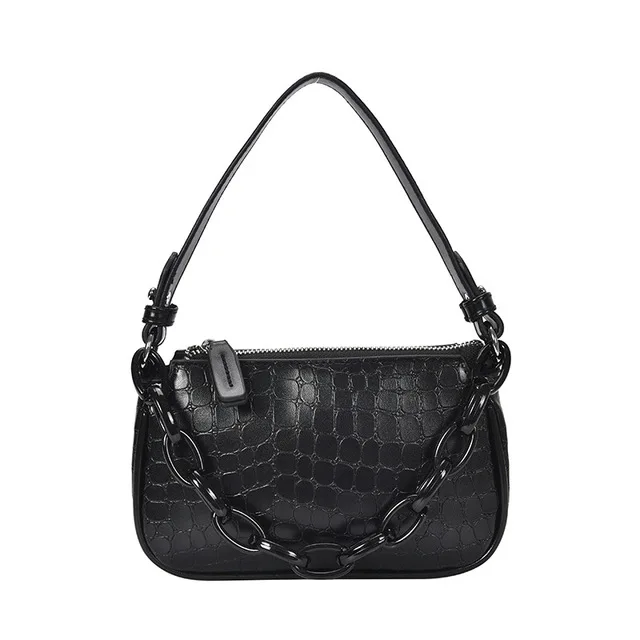 

New Long shoulder strap clutch bag Retro Crocodile Effect Faux Leather Bag for Women Shoulder Purse Handbag