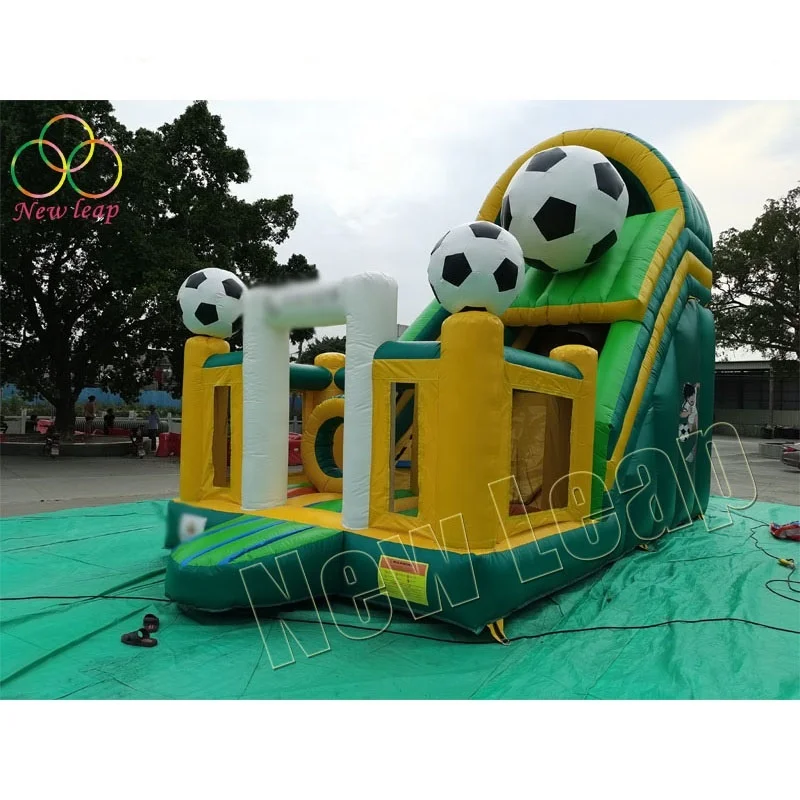 

china inflatable football boy design inflatable football slide with bouncer