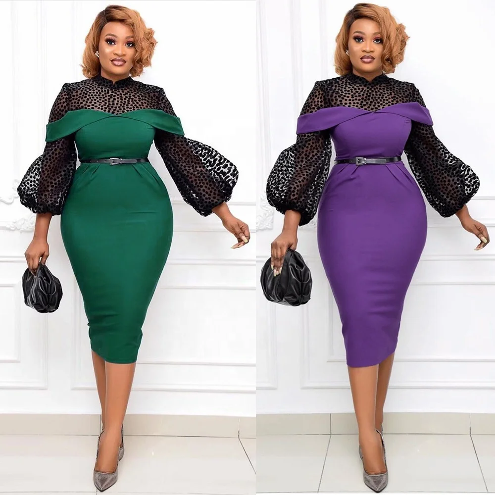 

Africa Clothing office lady dress fashion women Split dress commuter dress