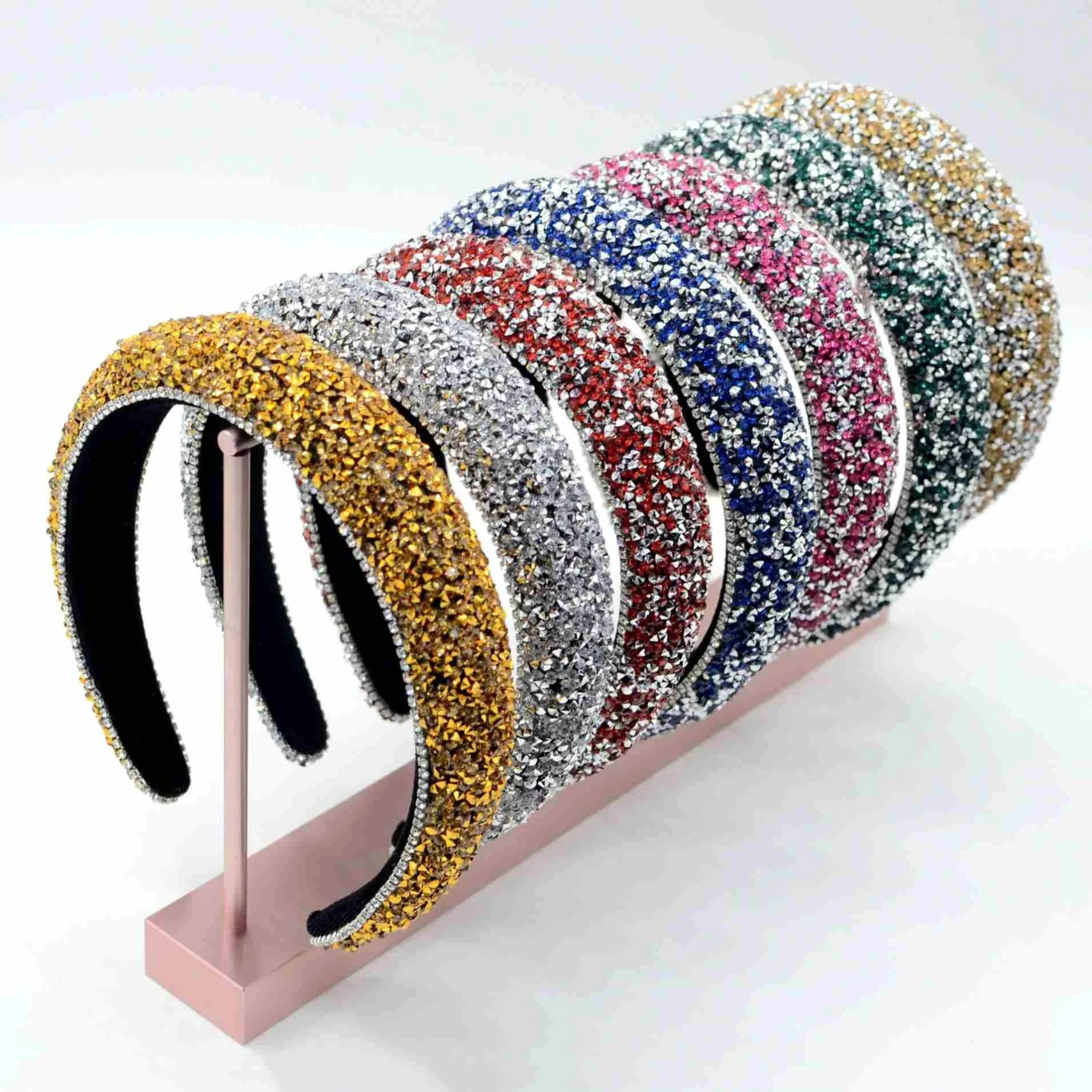 

Full Drill Sponge Headband Fashion Classic Women's Hair Accessories Broad Edge Rhinestone Temperament Headdress Voogue, Picture