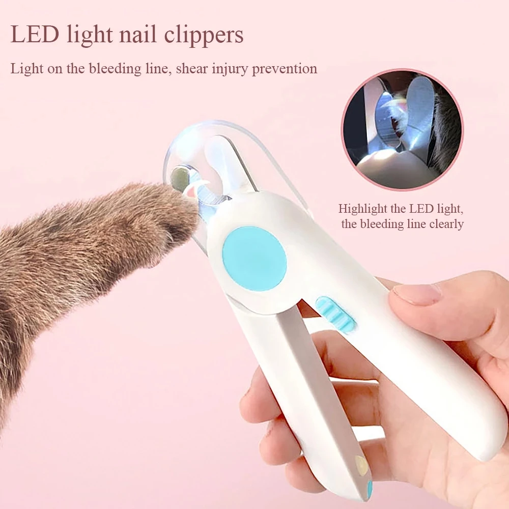 

Professional Stainless Steel Cat Grooming Claw Nail Scissors Pet Cat Dog Nail Cutter With LED Lights