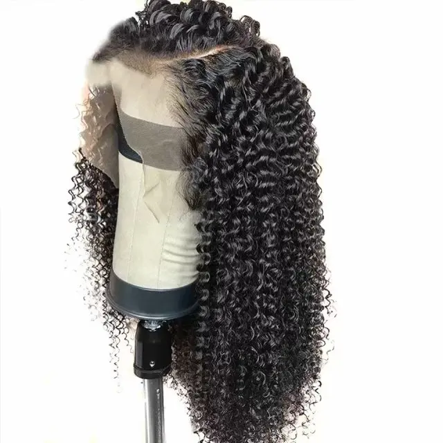 

100% human hair kinky curly wigs 180% density brazilian human hair full lace wig with baby hair