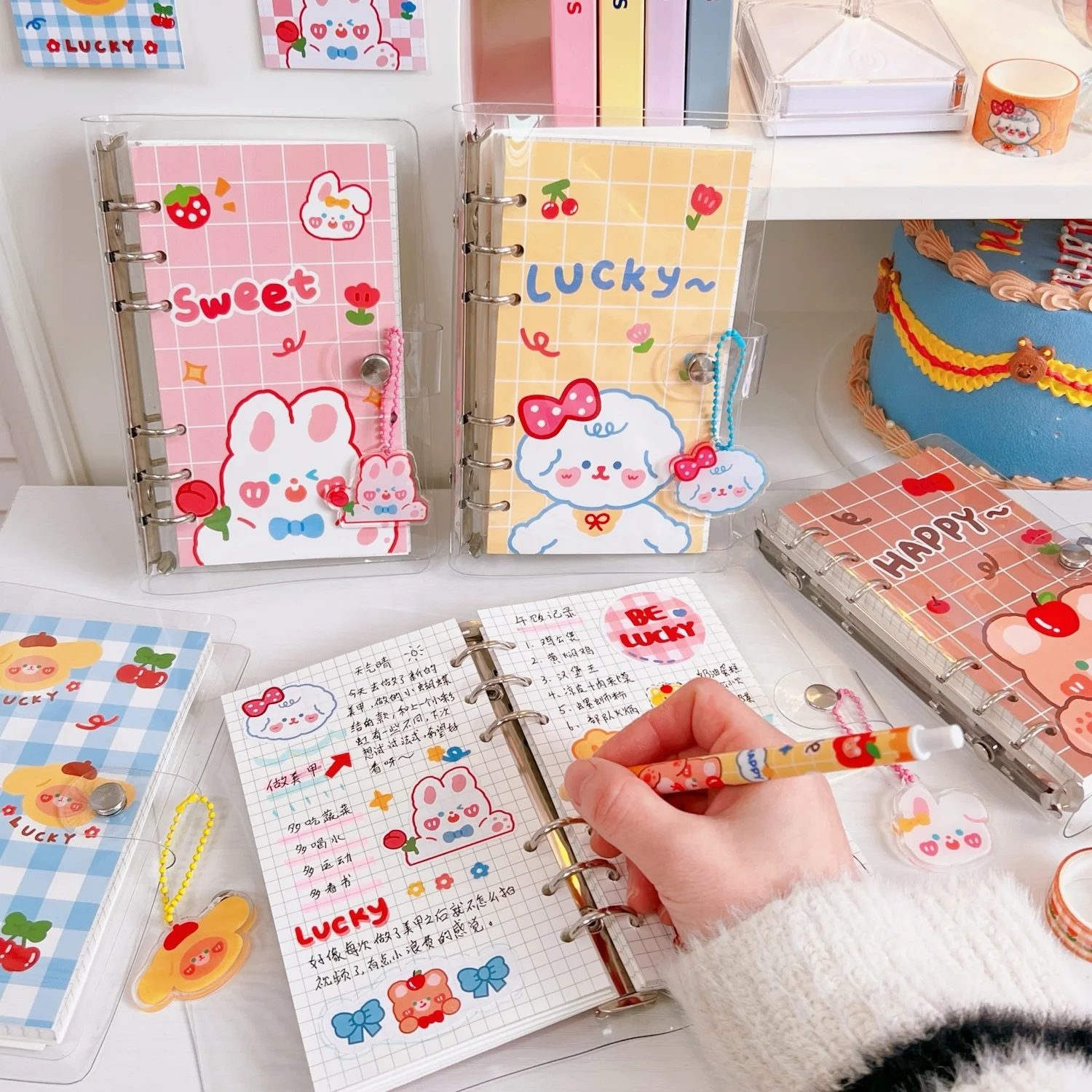 

Cheap school kids stationery cartoon cute kawaii DIY diary note book gift set
