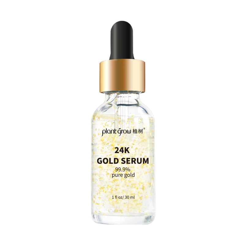 

IN Stock 100% pure gold facial serum 24k gold face hyaluronic acid serum for Women, Colorless