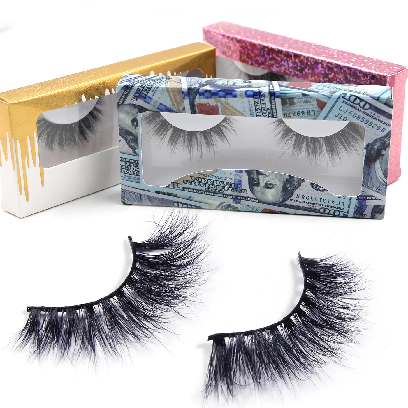 

Fluffy Soft Ready to Ship 5d Mink Lasshes Mink Real Eyelashes, Black