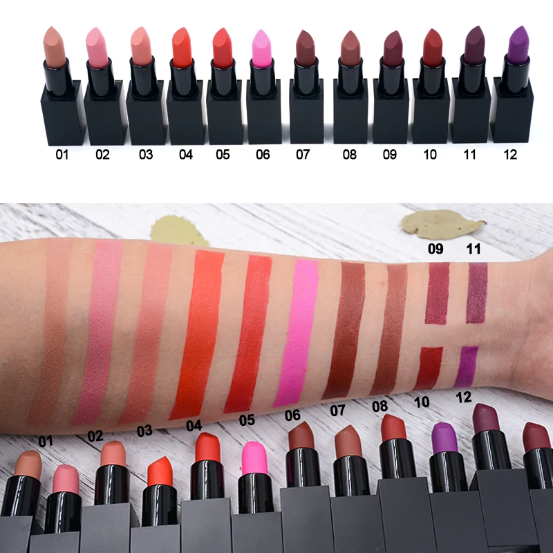 

Black Square Vegan Kiss Proof Creamy Lip Stick Magnetic Lipsticks Private Label Matte, 21 colors