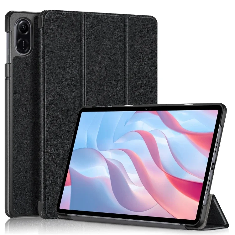 

TOP RANKING Custer Pure Color 3-Fold Holder Leather Tablet Case For Honor Pad X9 / X8 Pro 11.5