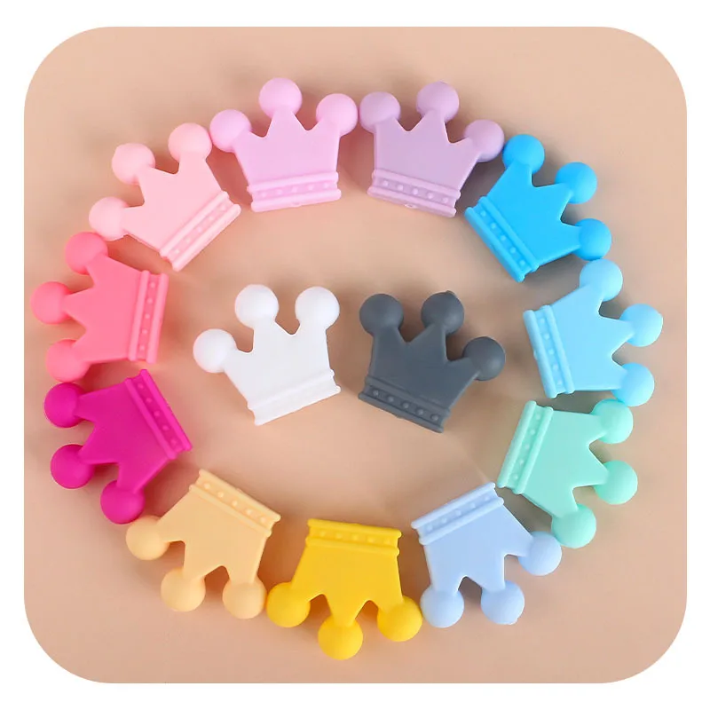 

Baby Nursery Safe Teether Accessories Crown Design Loose Silicon Bead, See pictures