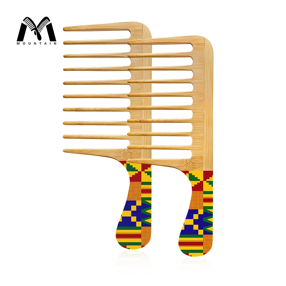 

New Arrival Customized Logo Eco-friendly Biodegradable Large Wide Tooth Bamboo Comb Afro Hair Large Comb, Natural