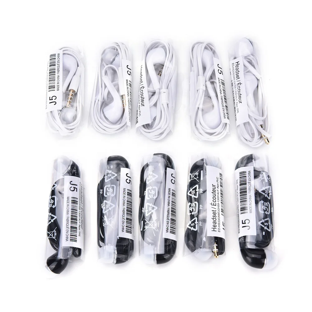 

Wholesale Cheap Price Headset 3.5mm Handsfree Headphone For Samsung S4 JB J5 Earphone With Mic, White/black