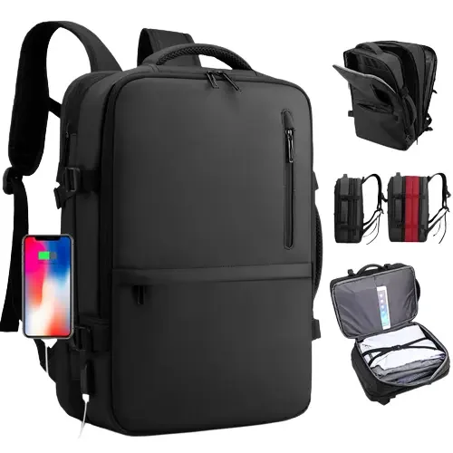 Custom Business Smart Waterproof Backpack Mens Anti Theft  Backpack Bag  Extendable Multifunctional Travel Laptop Backpack  USB