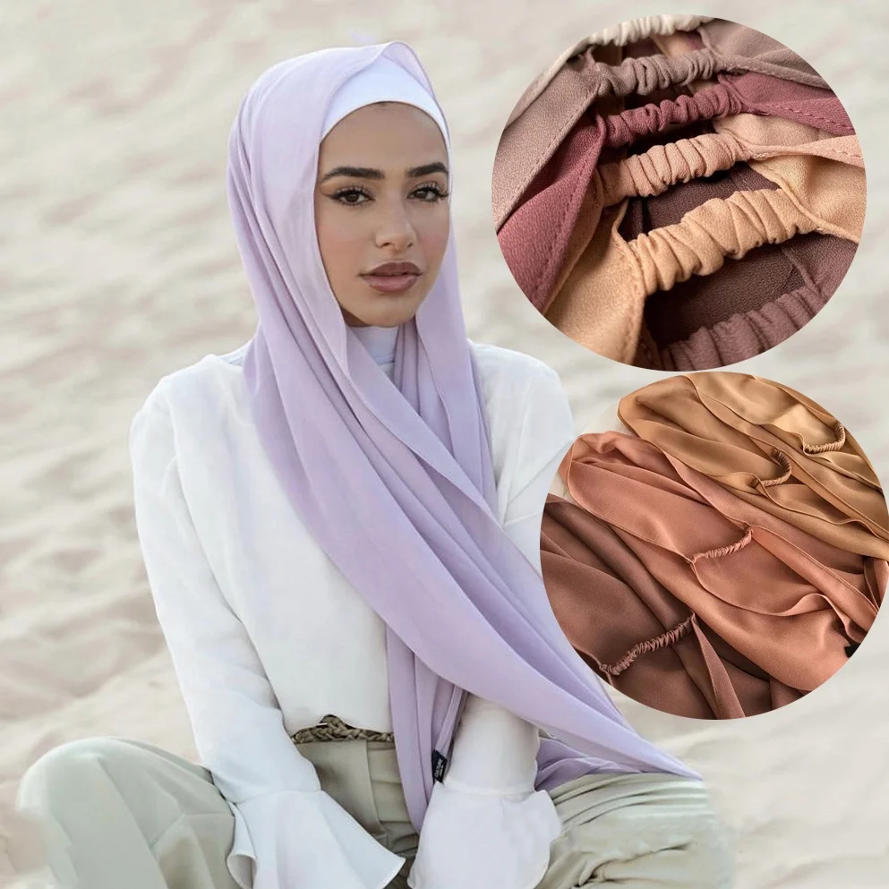 

Latest Ready to Wear Hijab Good Stitching Women Hijab Scarf Plain Premium Shawls Wraps Islamic Headscarf Instant Chiffon Hijab