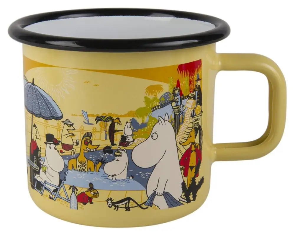 

Feiyou new products Amazon hot sale custom logo cartoon stainless steel enamel coffee travel mug with handle