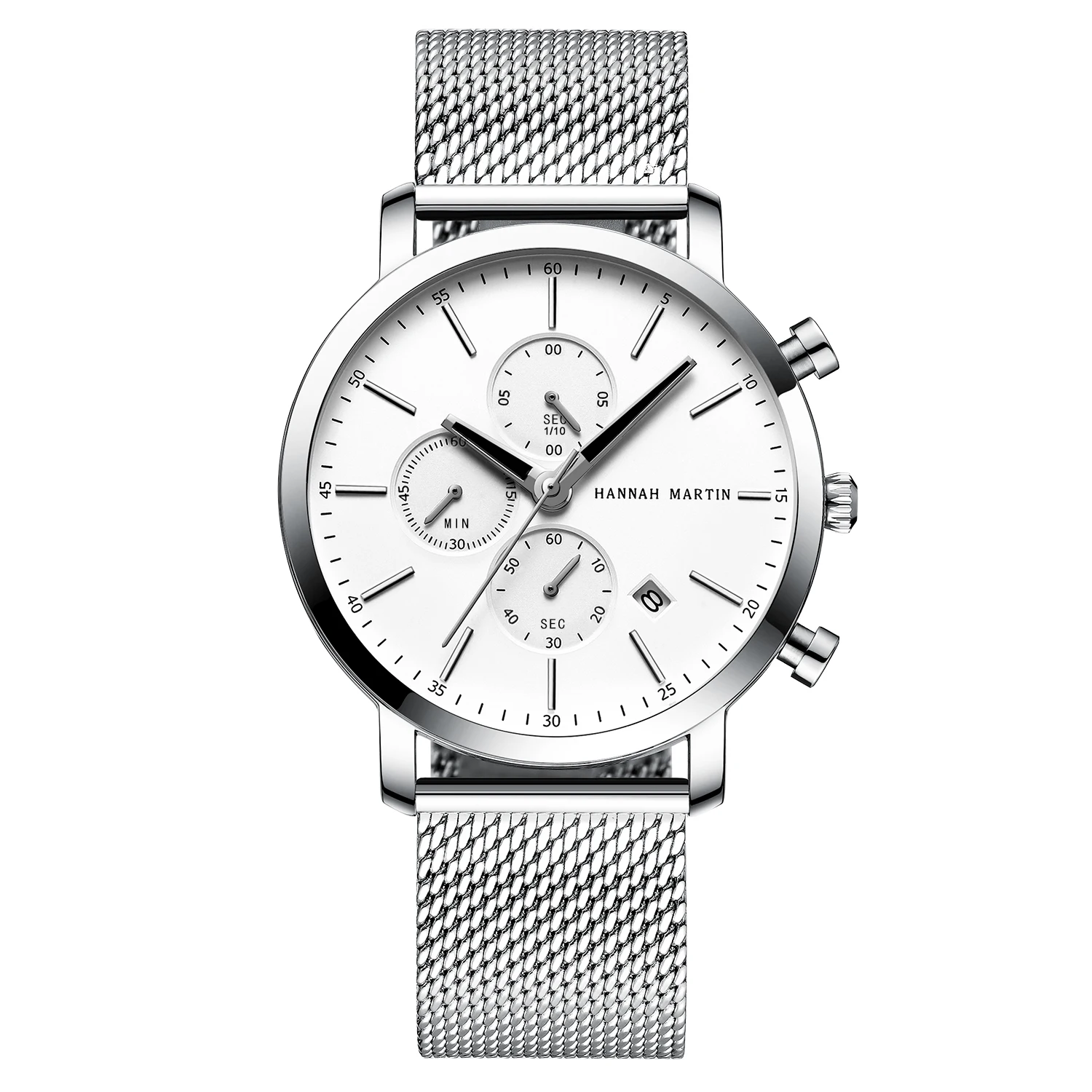 

Supplier Wholesale Multifunction Business Casual Calendar Big Mettalic Men Quartz Wrist Watches Give Away Exquisite Gift Box, 4 colors