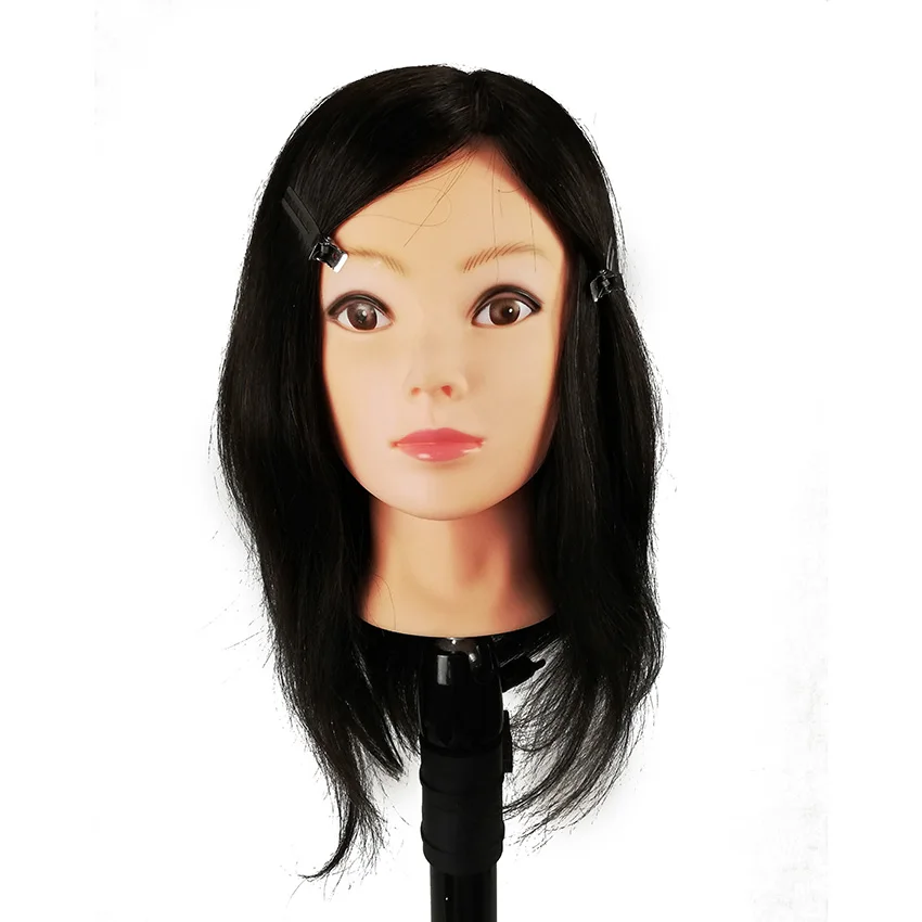 

Salon teaching tools plastic female mannequin training head with human hair wig, Natural, #1#1b#27#613#...,as request#