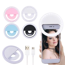 Universal Selfie LED Ring Flash Light Portable Mobile Phone 36 LEDS Selfie Lamp Luminous Ring Clip For iPhone 11 All Cell Phones