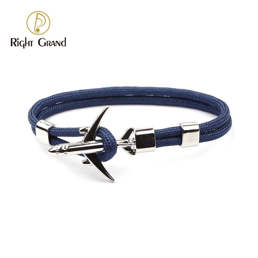 

New Arrival Fashion Charm Bracelet Trendy Handmade Colorful Rope Chain Airplane buckle Bracelet for Men