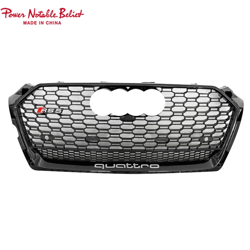 

RS5 Automotive plastic grille for Audi A5 S5 black front grille for audi S5 B9 honeycomb grill frame quattro style 2017-2019