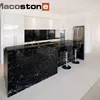 China Engineer Quartz Slab Marble Calacatta Veins Black Quartz Stone