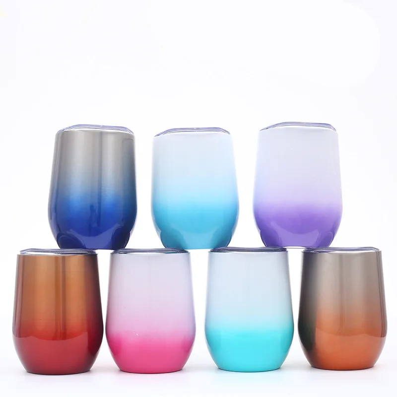 

2020 Wholesale Egg Shape Customized double wall 304 stainless steel coffee mug vacuum travel mug with lid, Black/white/pink/green