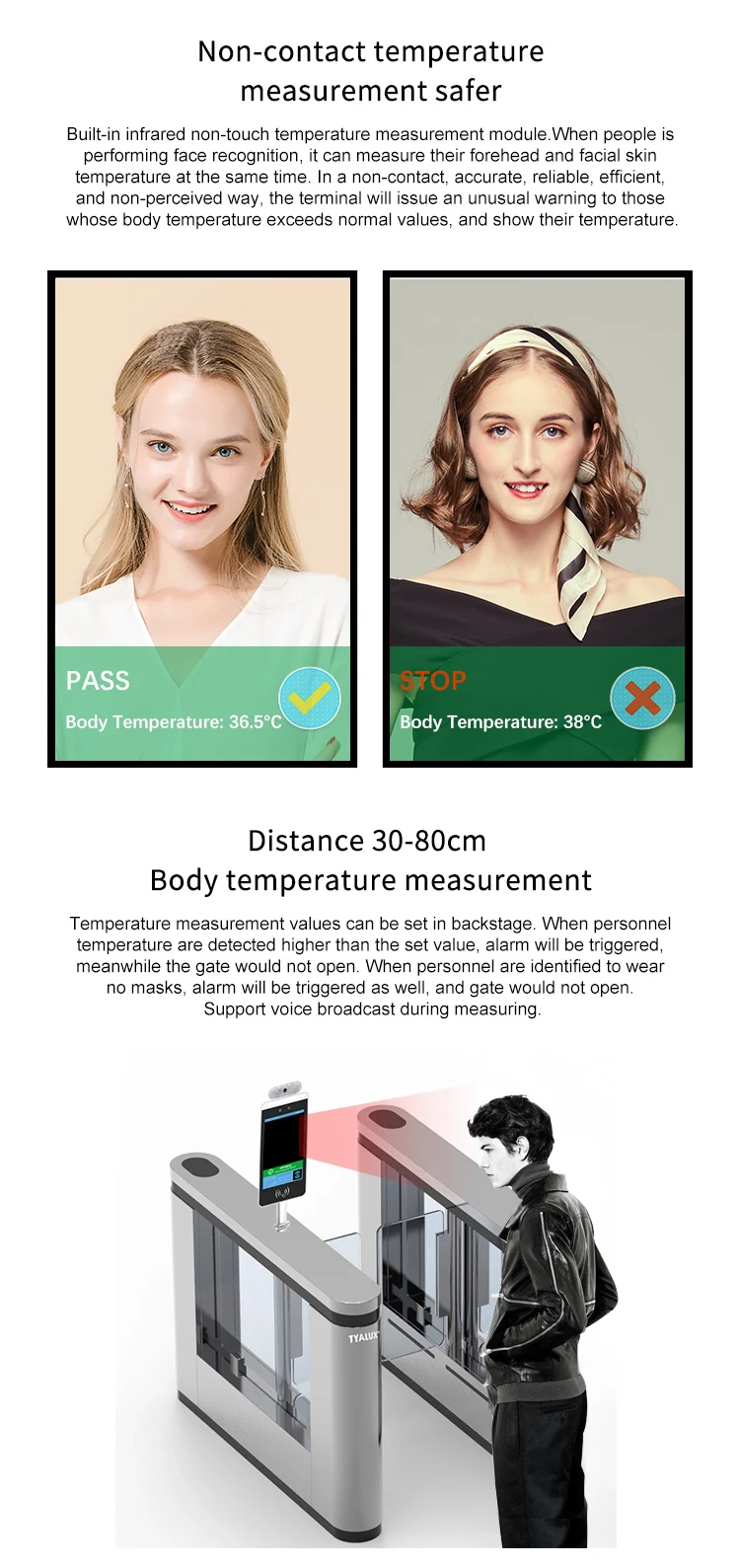 Thermal Camera for Body Temperature Measurement Intelligent Machine Infrared Remote Access Control Face Recognition