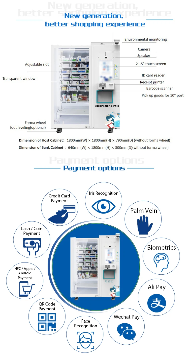 SNBC BVM-R1000 Self Service Smart Robotic Automatic Self Combo SIM Card Power Bank Vending Machine