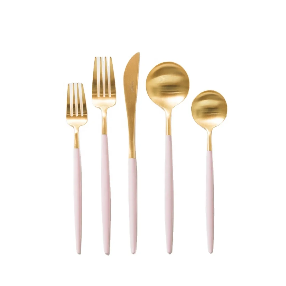 

Stainless Steel Pink Golden Cutlery Set Gold Plated Wedding Dinnerware Set, Silver,gold ,pink ,black ,blue