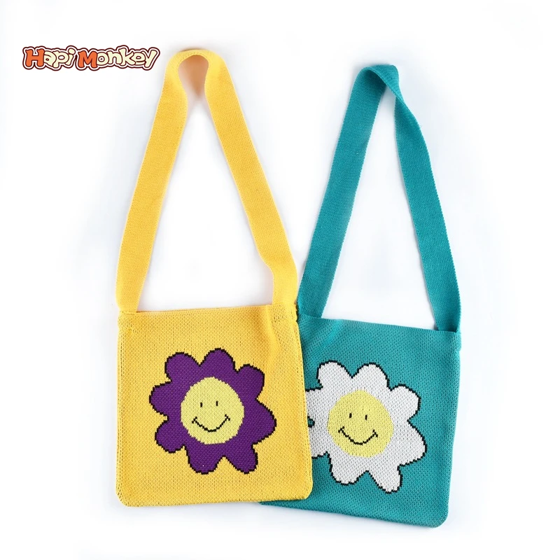 

Hapimonkey Reusable Knitting Shopping Cloth Korean Female Bags Cotton Shopping Hand Tote Bag