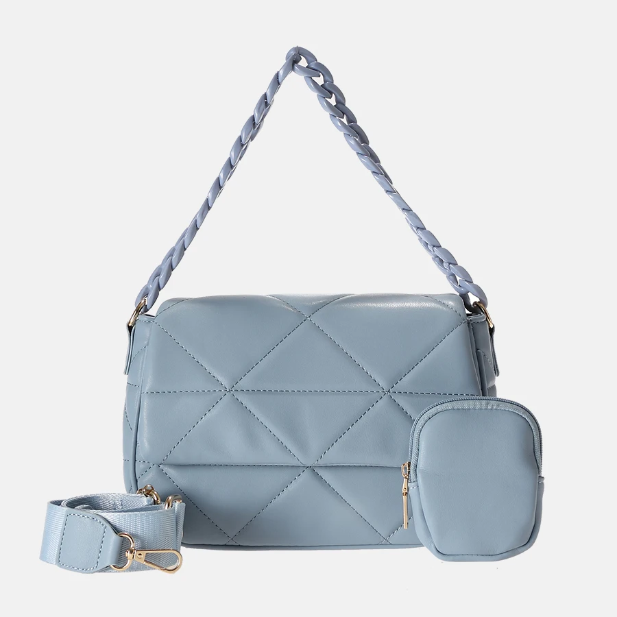 

2022 Custom crossbody bag women pu leather ladies 3 in 1 purse hand bags luxury women handbag Crossbody Bag, Customizable