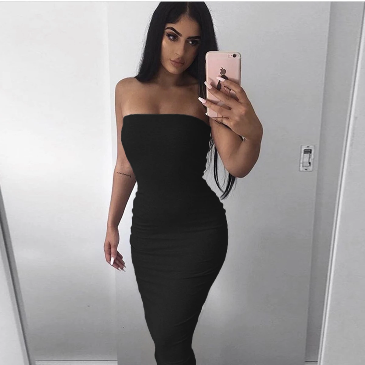 

Sexy Bodycon Maxi Dress Women Sleeveless Strapless Backless Party Spaghetti Strap Long Ladies Dresses