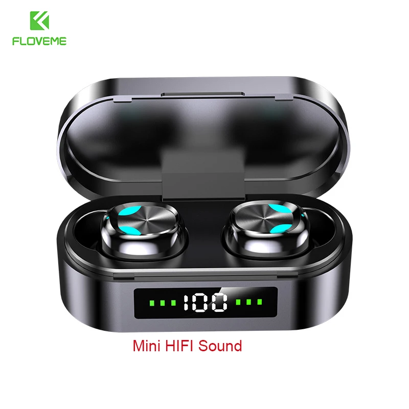 

Free Shipping 1 Sample OK Mini TWS 5.0 Bt Earphones Stereo Game Sports Waterproof Wireless Headphones With Mic For Mobile Phone, Black