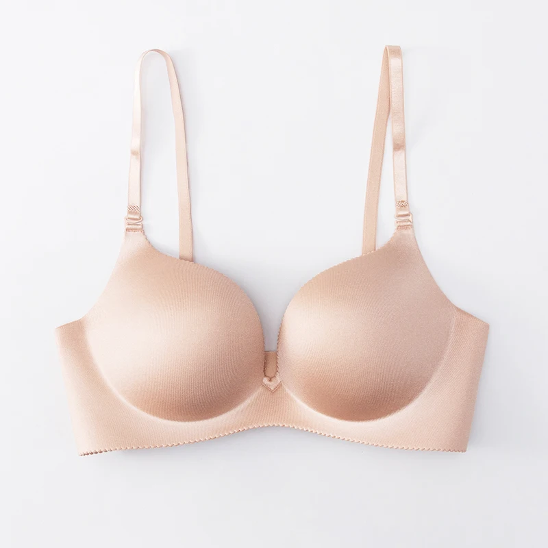 

One piece soft thick cup push up no wire young girl bra, 7 color as pictures