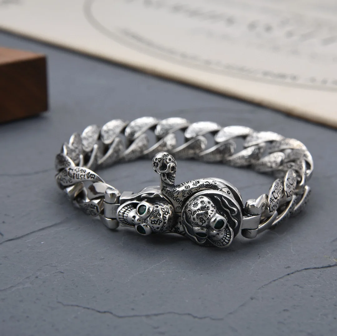 

OEM Custom sterling silver 69.5G 925 jewellery hip hop for mens star bracelet