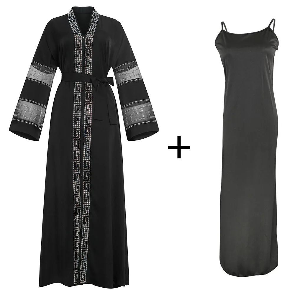 

Hot Sale 2021 New Middle East Black Robe Arabia Dubai African Plus Size Ironed Zipper Cardigan Abaya Muslim Dresses, Multi colors