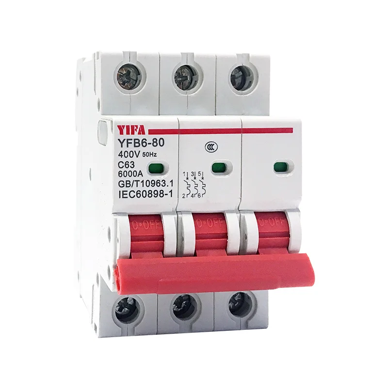 YIFA China Factory YFB6 series 1P 2P 3P 4P 6000A 10000A high breaking capacity miniature smart electronic  circuit breaker MCB