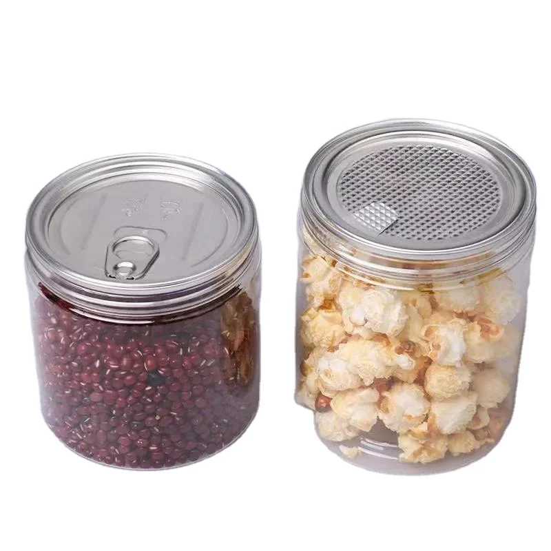 

wholesale clear empty 250ml 350ml 500ML Canned Foods Storage Air tight plastic jar with Lid Plastic food Jar for Foods storage