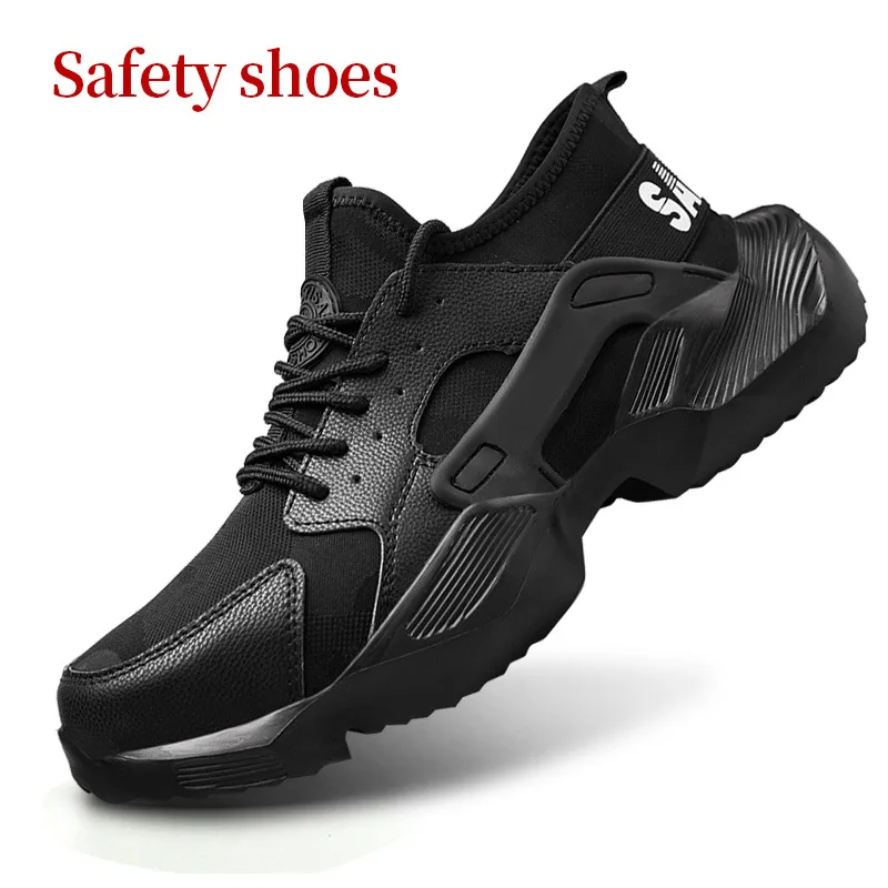 

Labor insurance shoes lightweight breathable deodorant work shoes summer Men's casual sports safety shoes with rubber bottom